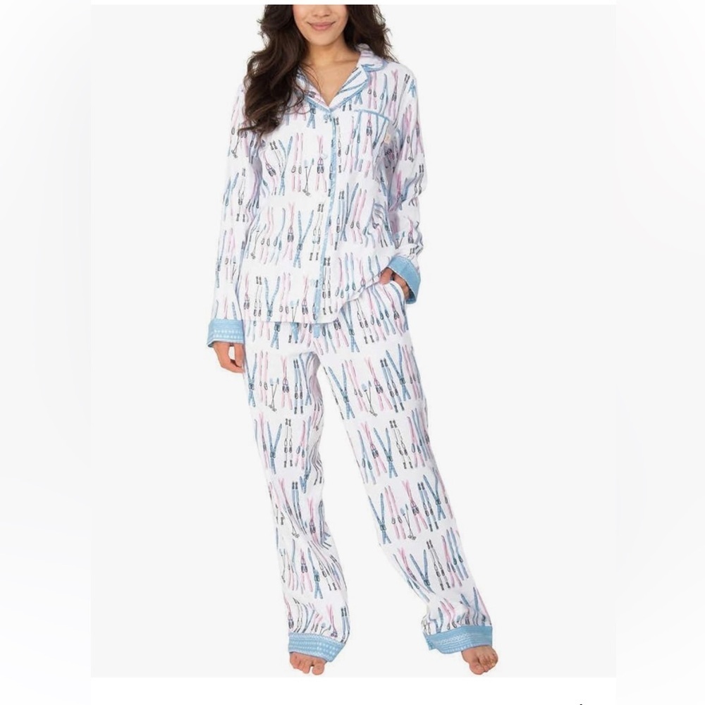 Munki Munki Pajamas for Women Classic Flannel PJ Set Long Sleeve Large NWT